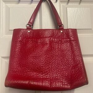 Red, leather, purse